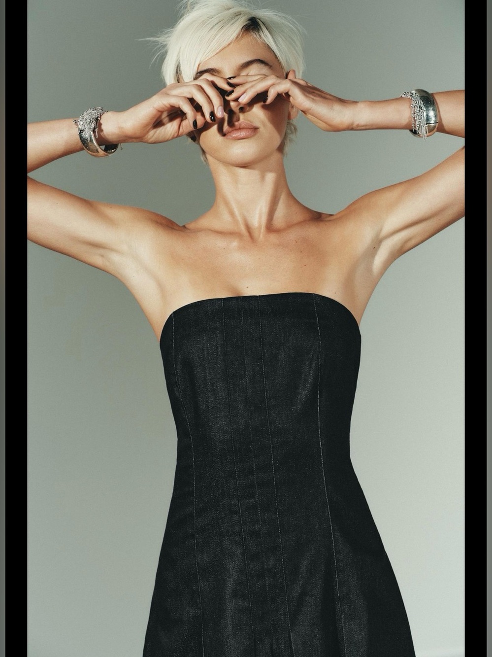 ZARA -TRF ❗️ DENIM MIDI DRESS WITH OFF THE SHOULDER NECKLINE